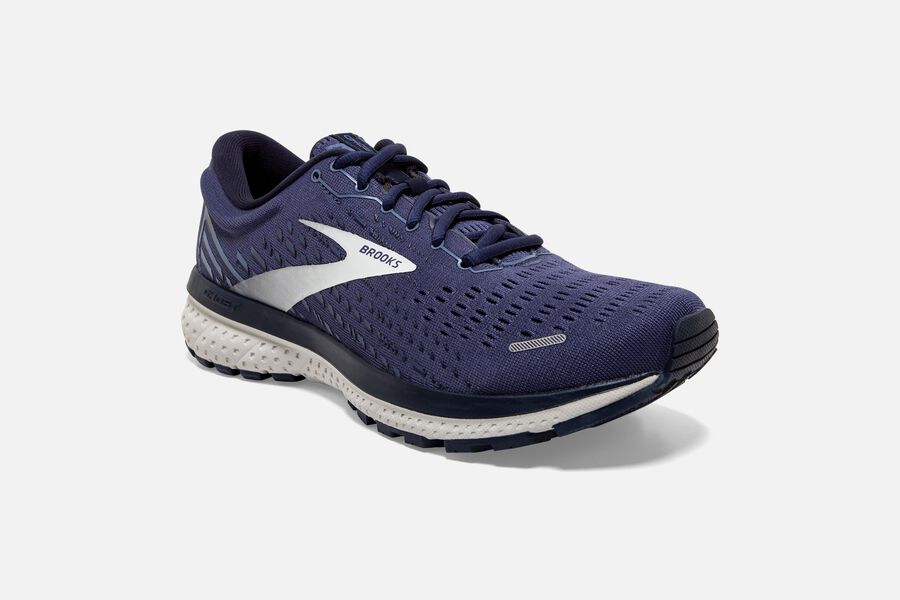 Brooks Ghost 13 Road Running Shoes Mens - Navy/Silver - EXFVS-4096